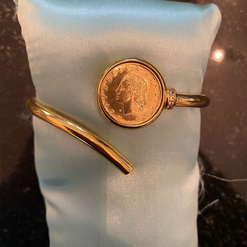 Bellezza coin and diamond bracelet